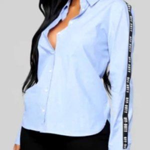 Blue Button Down w/ Sleeve Accents - Off Duty